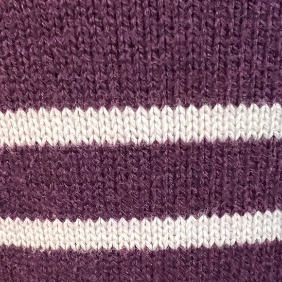 Gap Purple/Plum White Striped Sweater Medium Long Sleeve - Picture 5 of 9
